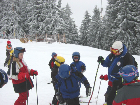 Tanja mit der Skigruppe